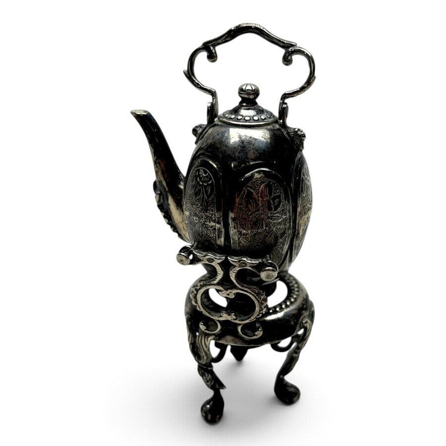 Zilveren miniatuur boulloire, Antiek en Kunst, Ophalen of Verzenden, Zilver