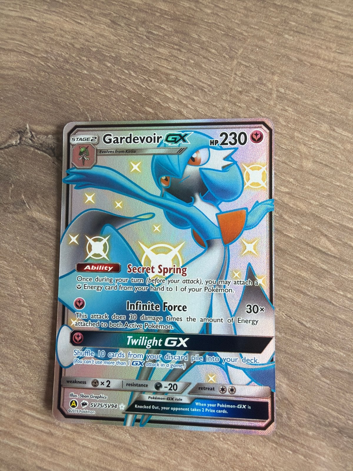 Gardevoir GX SV75/SV94 Shiny Full Art Pokémon Kaart, Ophalen of Verzenden, Zo goed als nieuw, Losse kaart, Foil