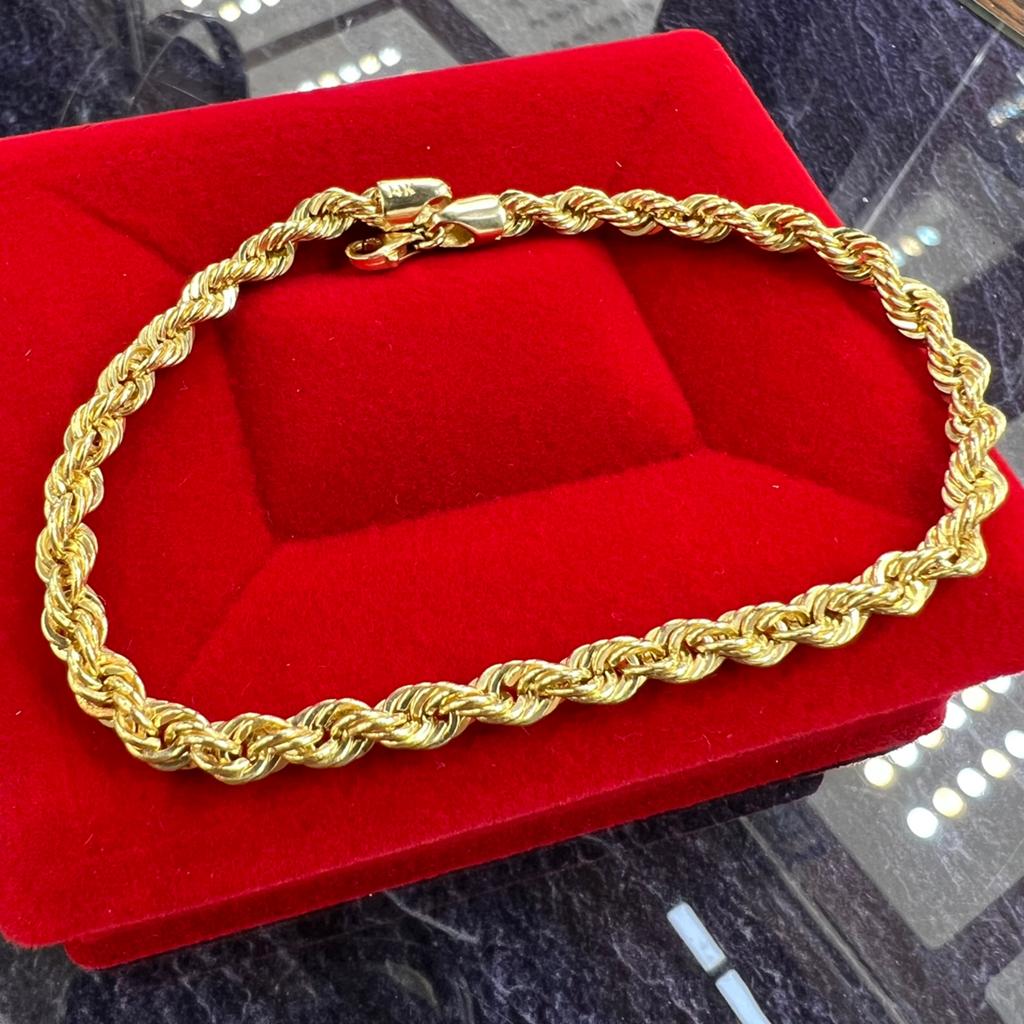 14k gouden armband rope schakel nieuw, Ophalen of Verzenden, Nieuw, Goud