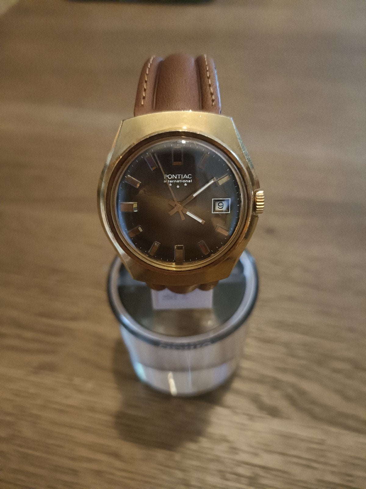 Vintage Heren Horloge Pontiac *** International Groot Model, Sieraden, Tassen en Uiterlijk, Horloges | Heren, Overige merken, Staal