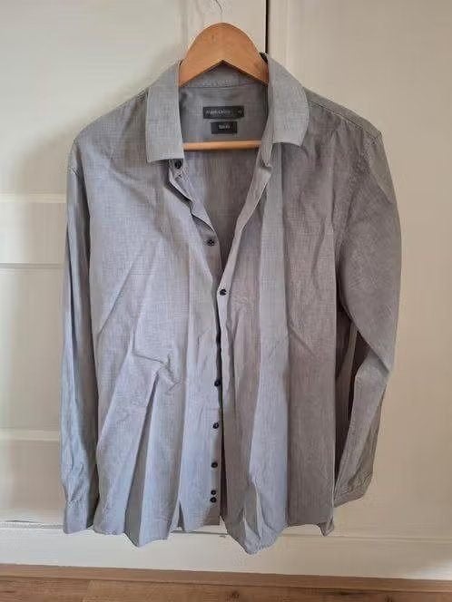 Angelo Litrico Overhemd Maat 42 Slim Fit Grijs, Angelo Litrico, Ophalen of Verzenden, Zo goed als nieuw, Halswijdte 41/42 (L)