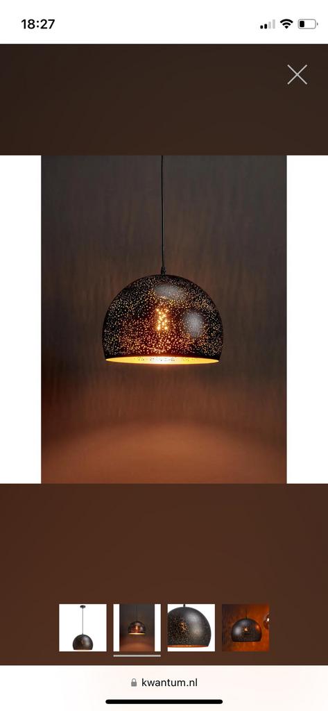 Hanglamp zwart met goud, Ophalen, Zo goed als nieuw