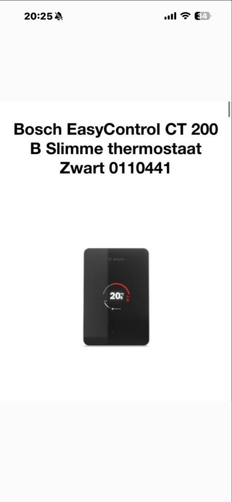 Nieuwe Bosch EasyControl CT 200 B Slimme thermostaat Zwart, Ophalen, Slimme thermostaat, Nieuw