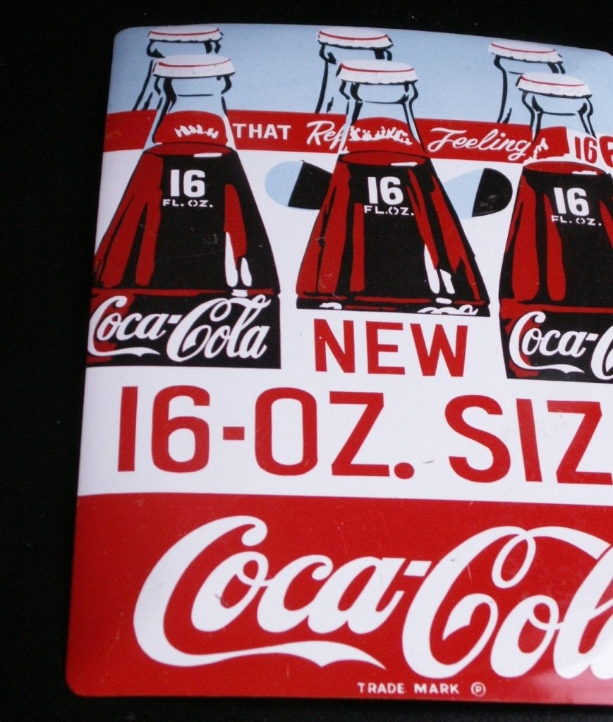 Coca Cola metalen reclame bord Coca-Cola 6-pack flesjes, Ophalen of Verzenden, Zo goed als nieuw, Reclamebord