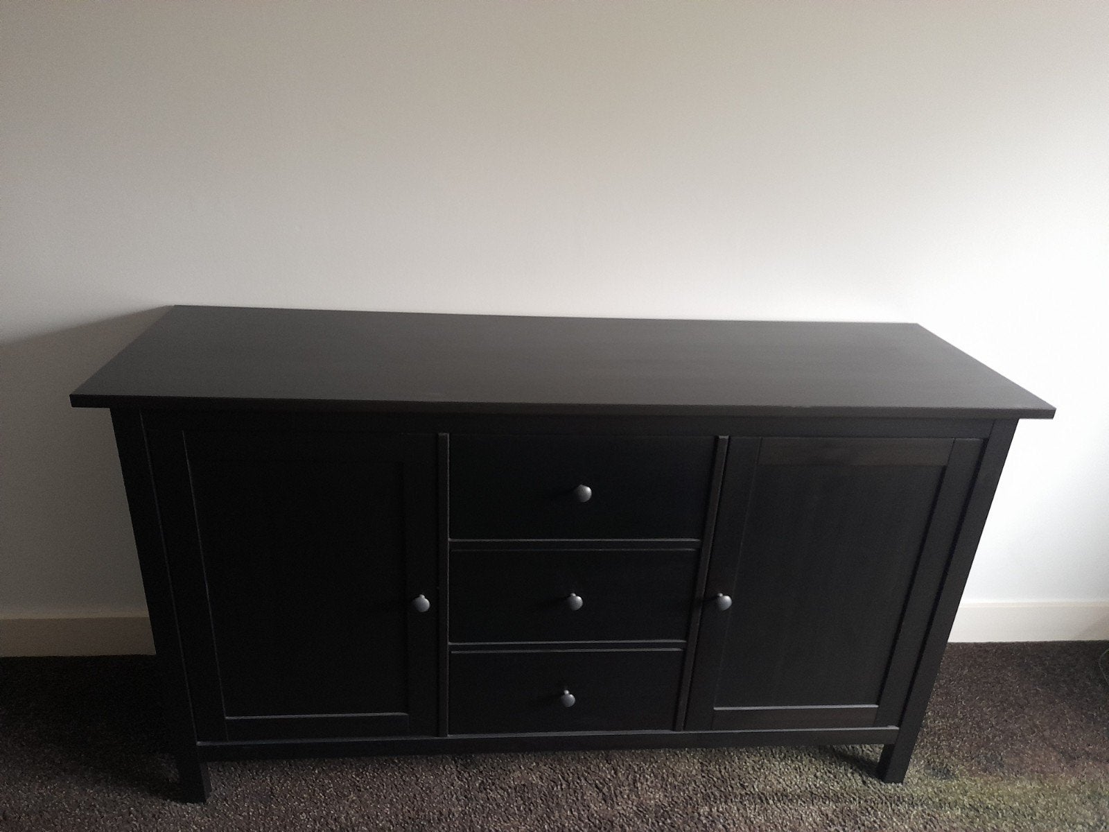 Dressoir/Buffet HEMNES - bruin/zwart (Ikea), Ophalen, Gebruikt, 150 tot 200 cm, Met lade(s)