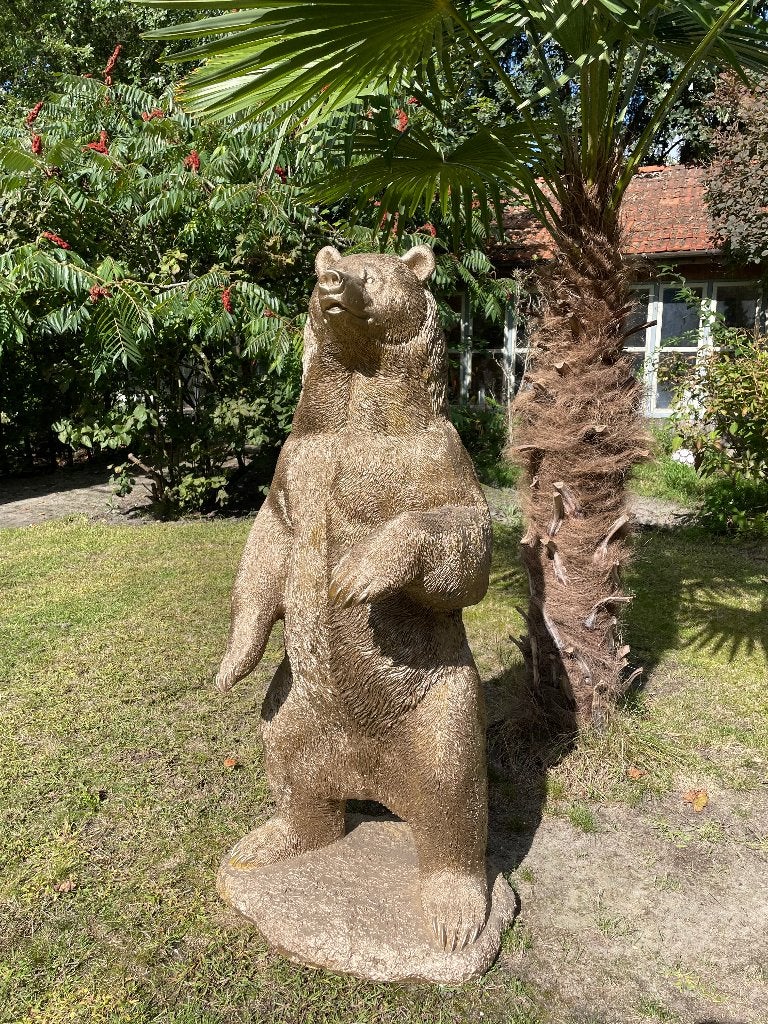 Beer Goud brons, vijver, gazon, dierentuin, 120cm, Ophalen, Nieuw, Kunststof, Dierenbeeld