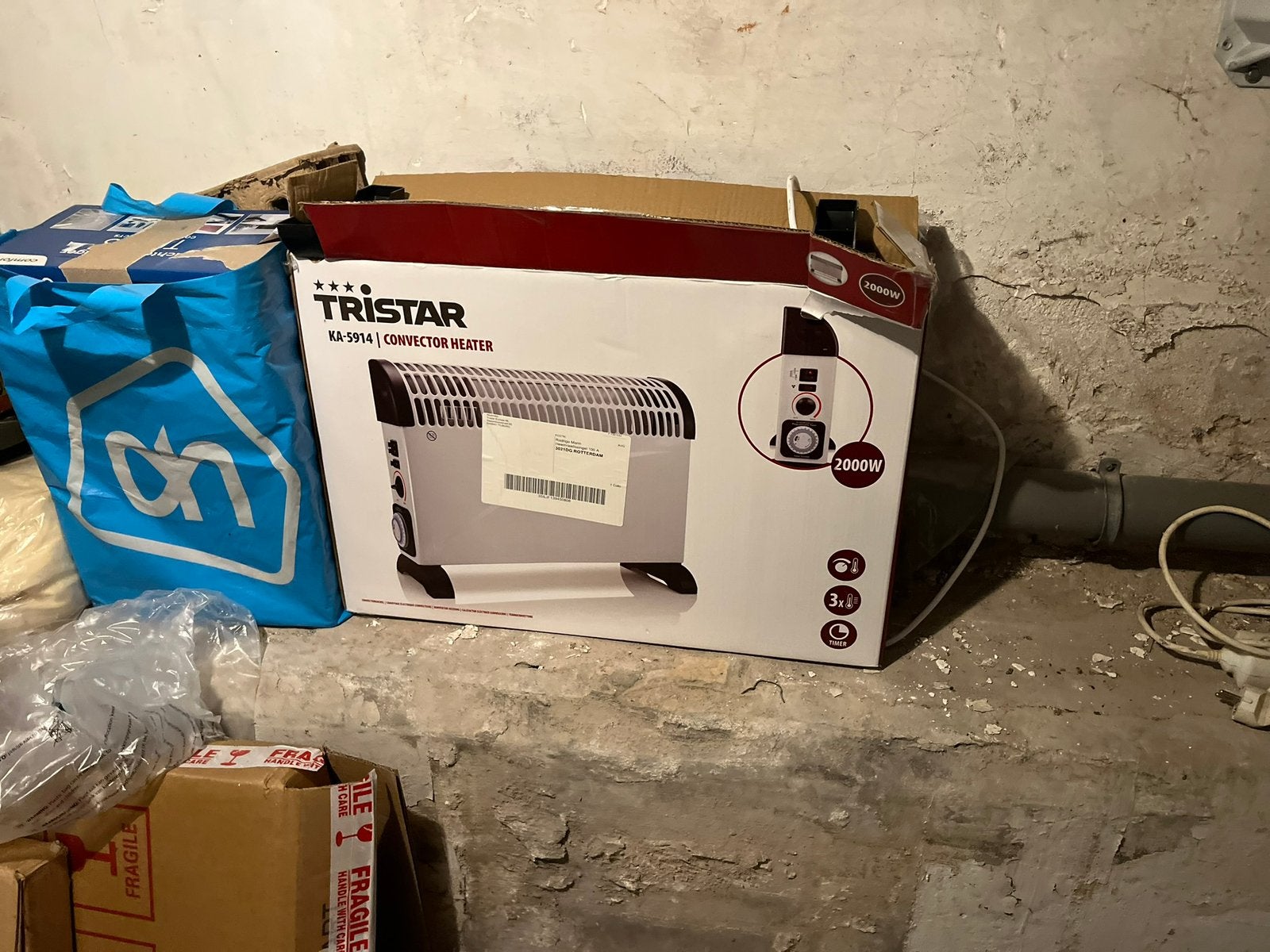 Tristar electric heater with timer 200W, Ophalen, Minder dan 60 m³, Timer, 3 snelheden of meer