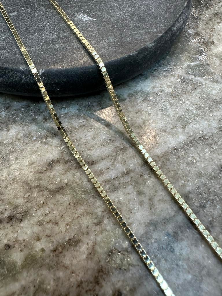 14K Gouden Italiaanse Boxketting - Maximale Shine, Sieraden, Tassen en Uiterlijk, Kettingen, Ophalen of Verzenden, Nieuw, Goud