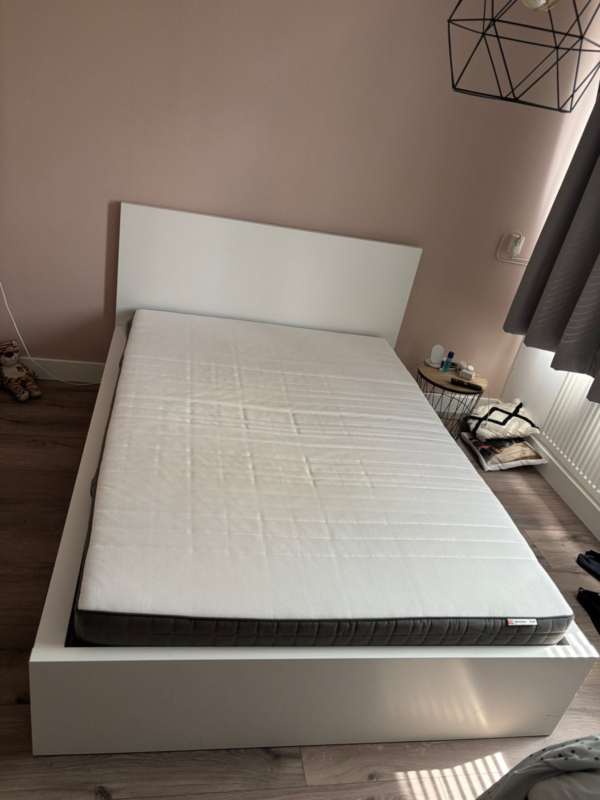 Ikea Malm bed 140x200 + meer, Ophalen, Wit, Tweepersoons, 140 cm