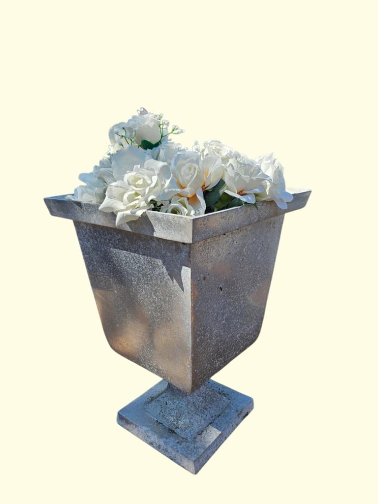 Grote stenen bloempot/plantenbak voor tuin of terras, Gebruikt, Onbekend, Beton, Balkon