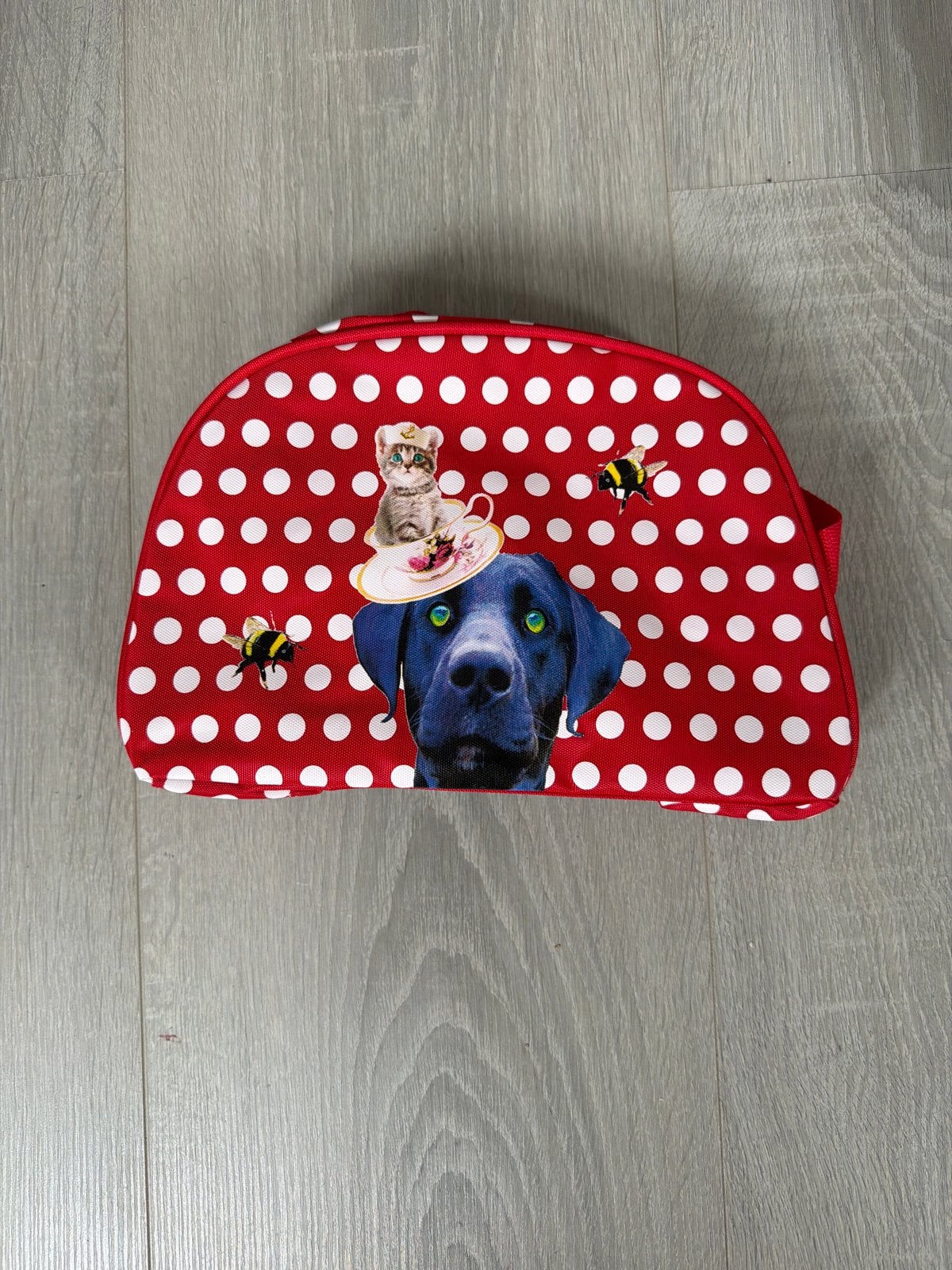 Toilettas rood met witte stippen en dierenprint, Ophalen of Verzenden, Nieuw, Rood, Softcase