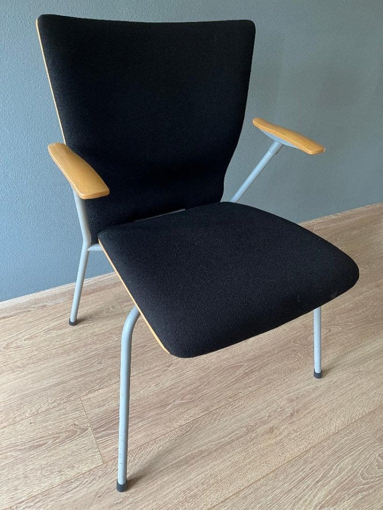 SOLIDE STOEL met armleuningen, Ophalen, Gebruikt, Zwart, Stof