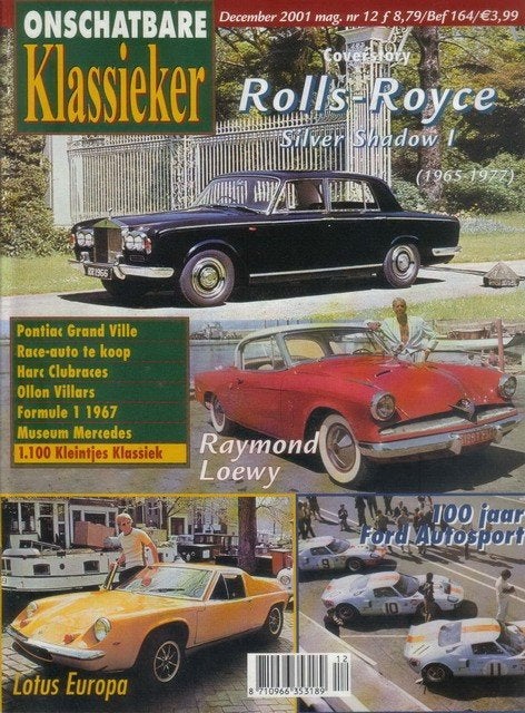 OK 12 2001 : Rolls Royce Silver Shadow - Lotus Europa - Ford, Ophalen of Verzenden, Gelezen, Algemeen