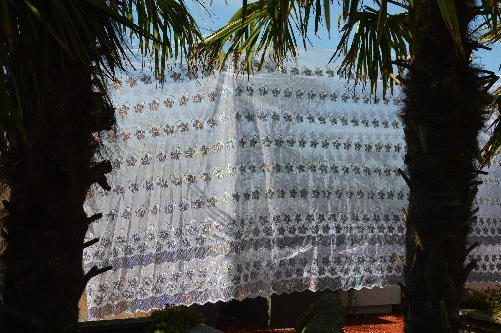 Grote lap bruidsjurken stof uit Thailand duizenden paillette, Hobby en Vrije tijd, Stoffen en Lappen, 120 cm of meer, Wit, Ophalen of Verzenden
