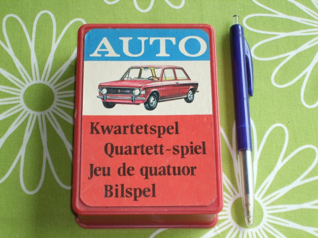 Vintage auto kwartet, Verzamelen, Speelkaarten, Jokers en Kwartetten, Ophalen of Verzenden, Zo goed als nieuw, Kwartet(ten)