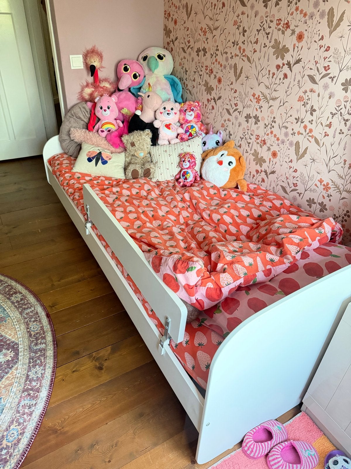 Kinderbed met uitvalbeveiliging en lattenbodem, Ophalen, 85 tot 100 cm, Gebruikt, Lattenbodem