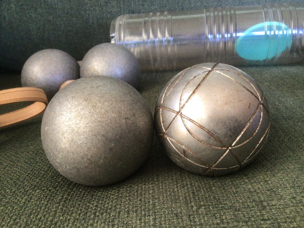 2 sets metalen jeu de boules ballen. Wedstrijdkwaliteit., Sport en Fitness, Bowlen, Ophalen of Verzenden, Gebruikt, Bal
