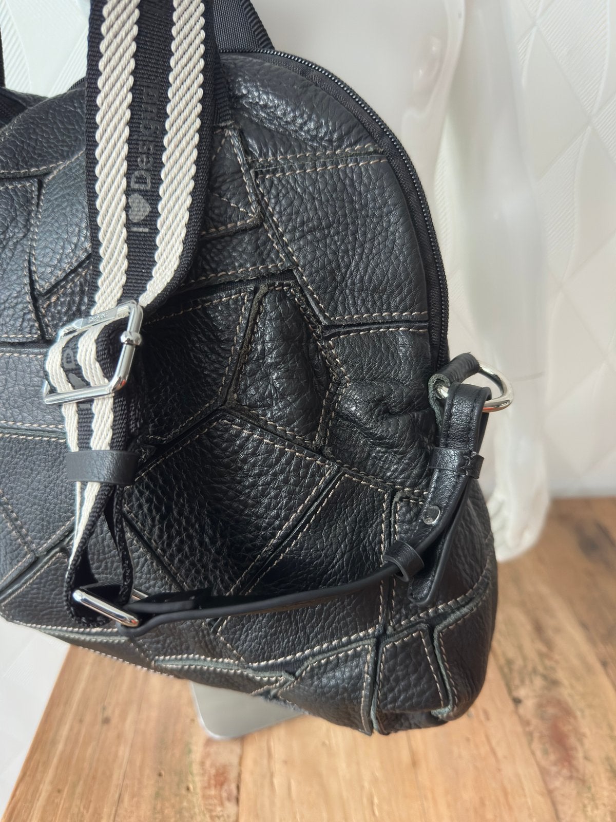 Tas, patchwork, groot, leer, Ophalen of Verzenden, Gebruikt, Zwart, Shopper