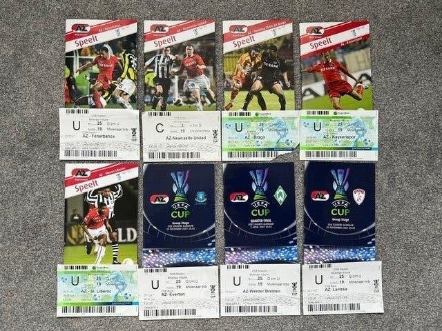 8x Voetbal programma + ticket AZ UEFA Cup 2006/07 ook los !, Verzamelen, Verzenden, Zo goed als nieuw, AZ, Boek of Tijdschrift