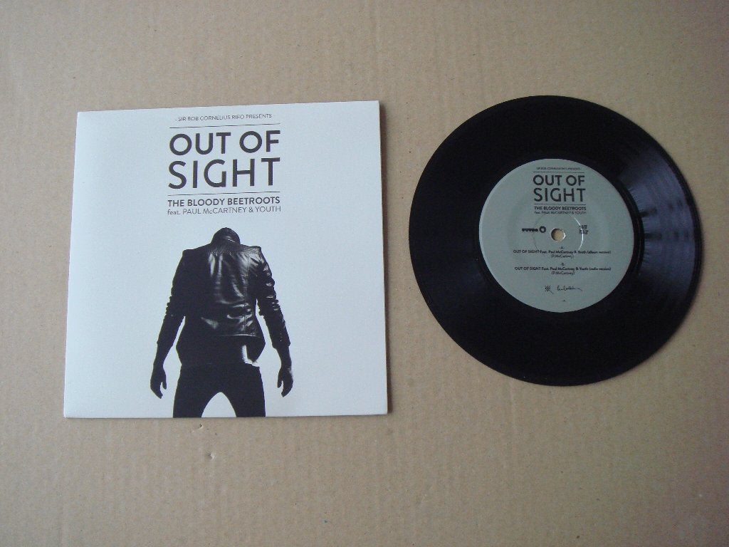 The bloody Beetroots 7” single Out Of Sight - Paul McCartney, Beschermende buitenhoes, Ophalen of Verzenden, Zo goed als nieuw