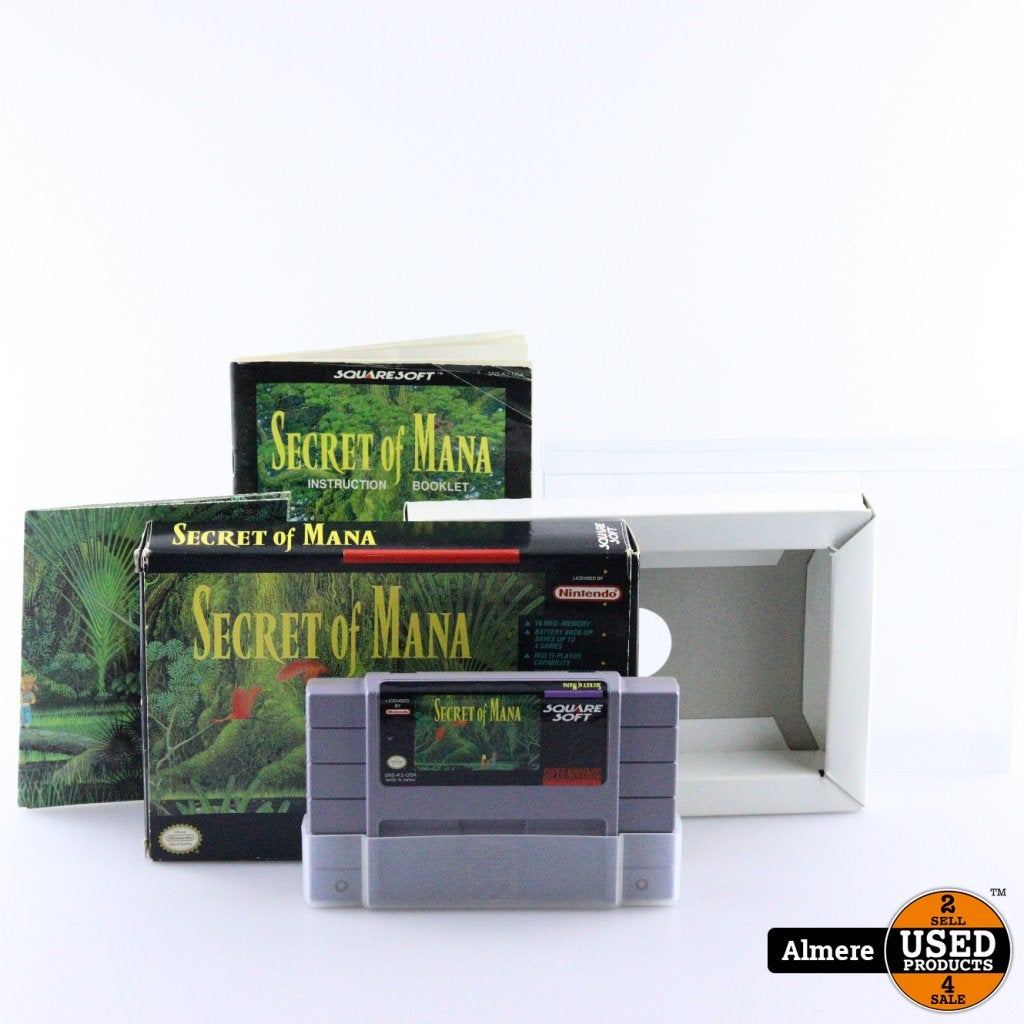 Super Nintendo Game: Secret of Mana (Amerikaanse versie), Nintendo, Gebruikt, Support@nintendo.com, 11-1 Hokotate-cho, Kamitoba, Minami-ku
Kyoto 601-8501
Japan