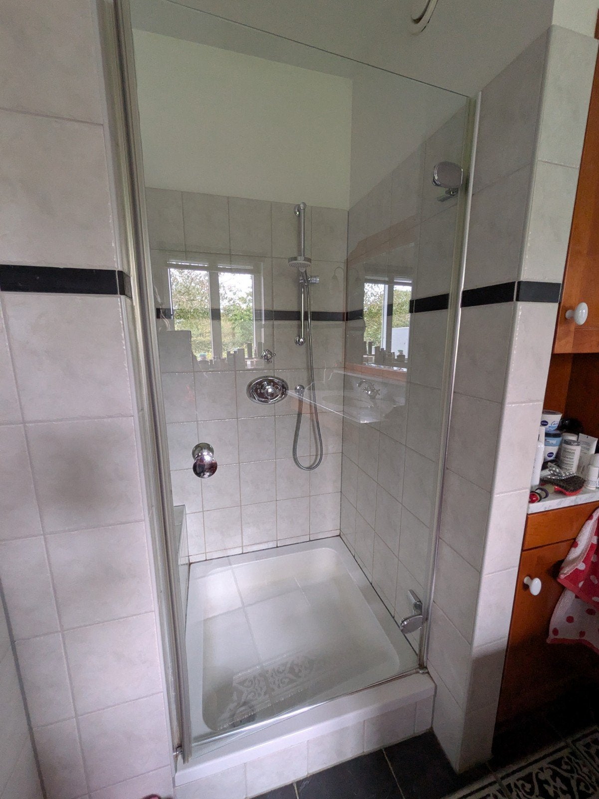 Douchedeur, Ophalen, Gebruikt, Met douche