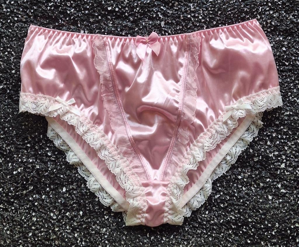Sexy nieuwe wit/lichtroze Sissy-slip maat L (44), Verzenden, Roze, Slip