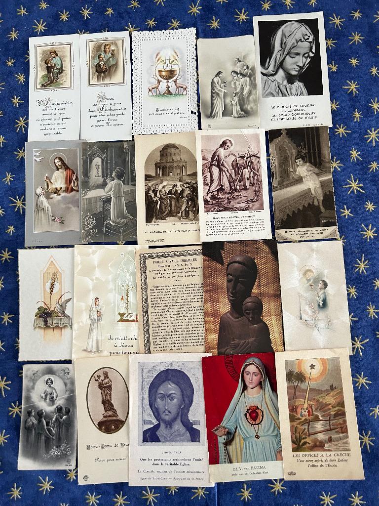 20 oude bidprentjes, Ophalen of Verzenden, Bidprentje