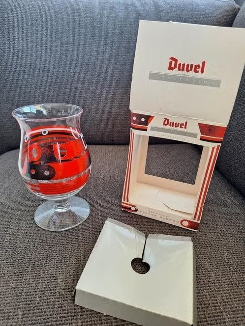 DUVEL Stefan Glerum glas, Verzamelen, Ophalen of Verzenden, Zo goed als nieuw, Bierglas