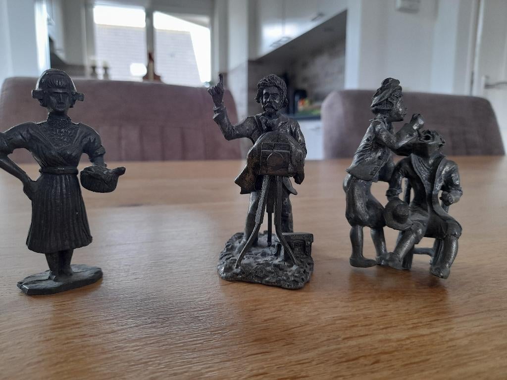 3 tinnen beeldjes, Ophalen of Verzenden