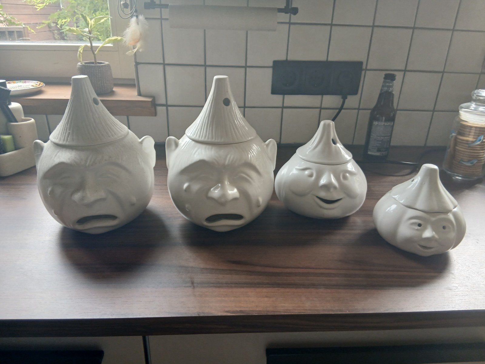 vintage uienpot, knoflookpot, Ophalen