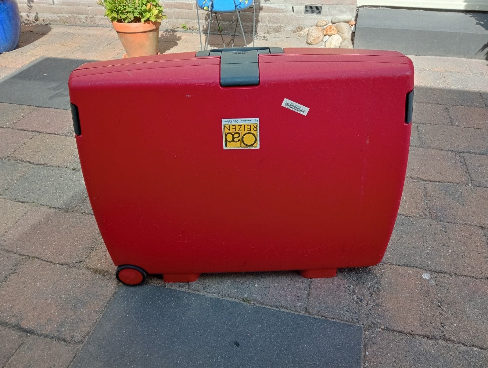 Rode koffer, Ophalen of Verzenden, Gebruikt, Hard kunststof, 70 cm of meer
