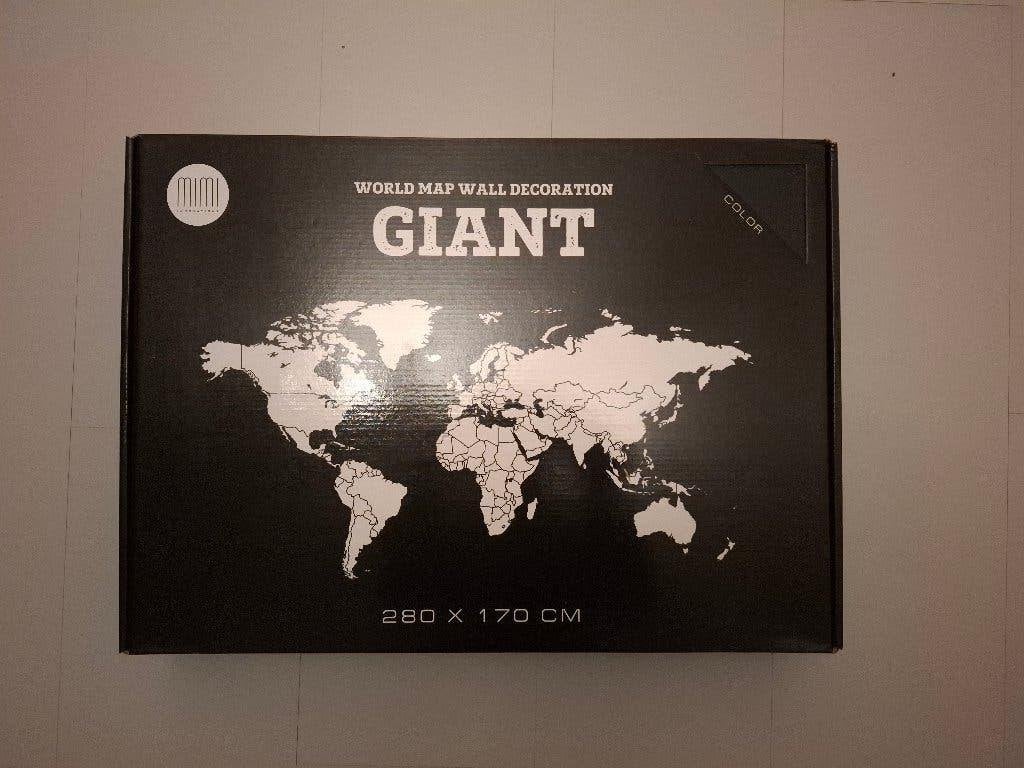 Wereldkaart Wanddecoratie - Mimi Innovations, Ophalen of Verzenden, 280 cm, Met ophangsysteem, 170 cm