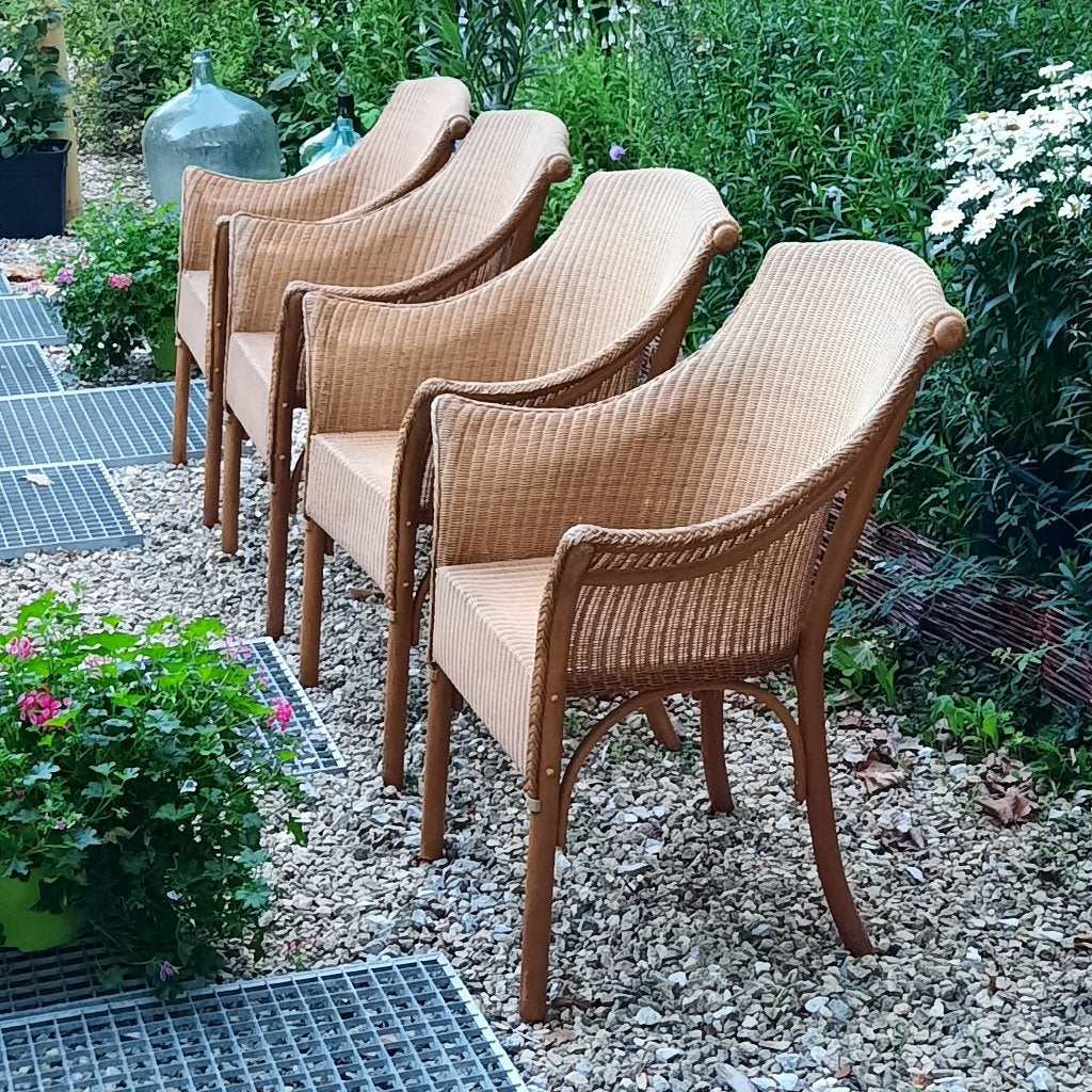4 originele LOOM vintage stoelen jaren 70, Ophalen, Gebruikt, Overige kleuren, Riet of Rotan