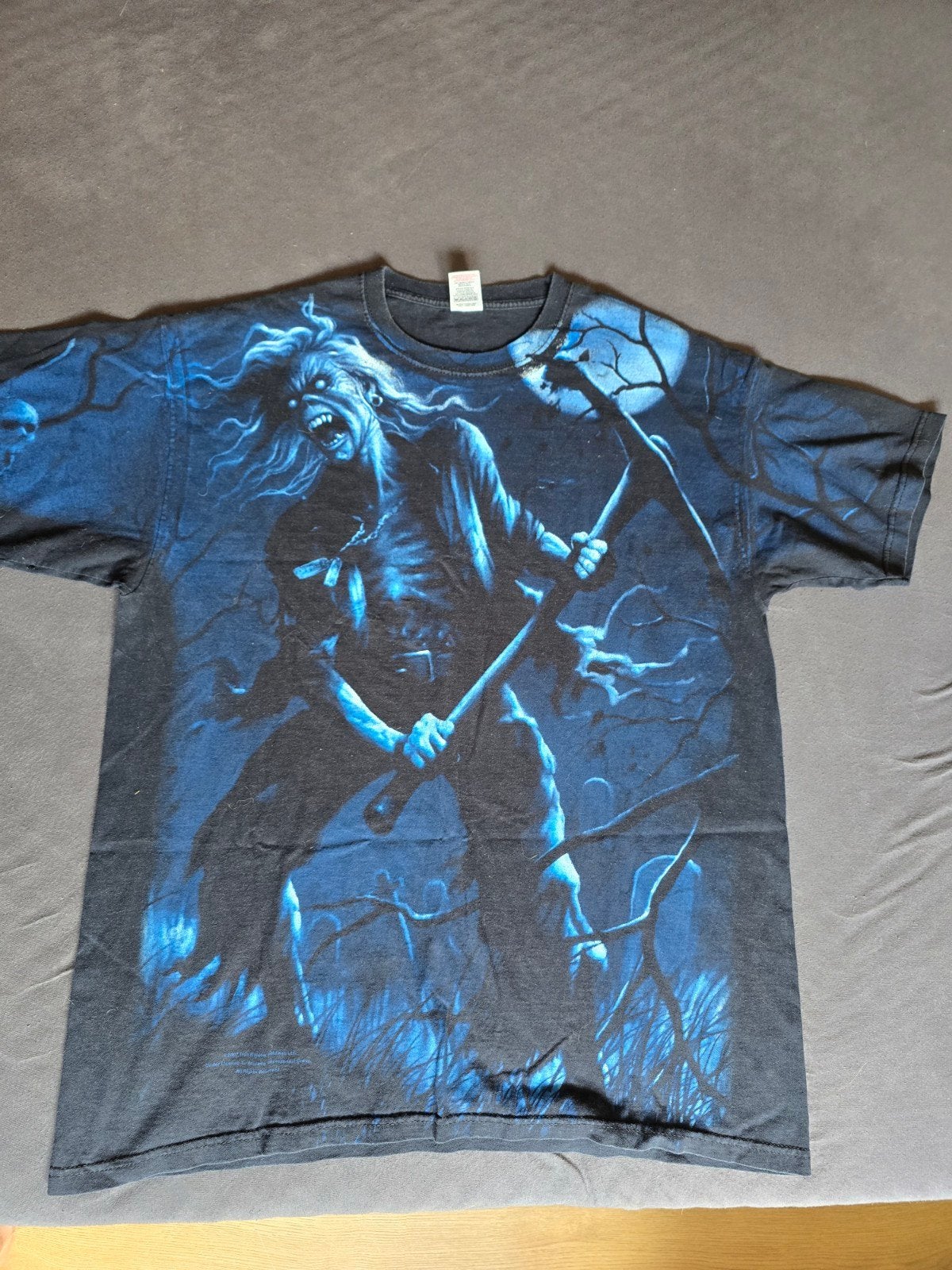 Original Vintage 2007 Iron Maiden Benjamin Breeg All-Over Pr, Ophalen of Verzenden, Zo goed als nieuw, Maat 56/58 (XL), Blauw