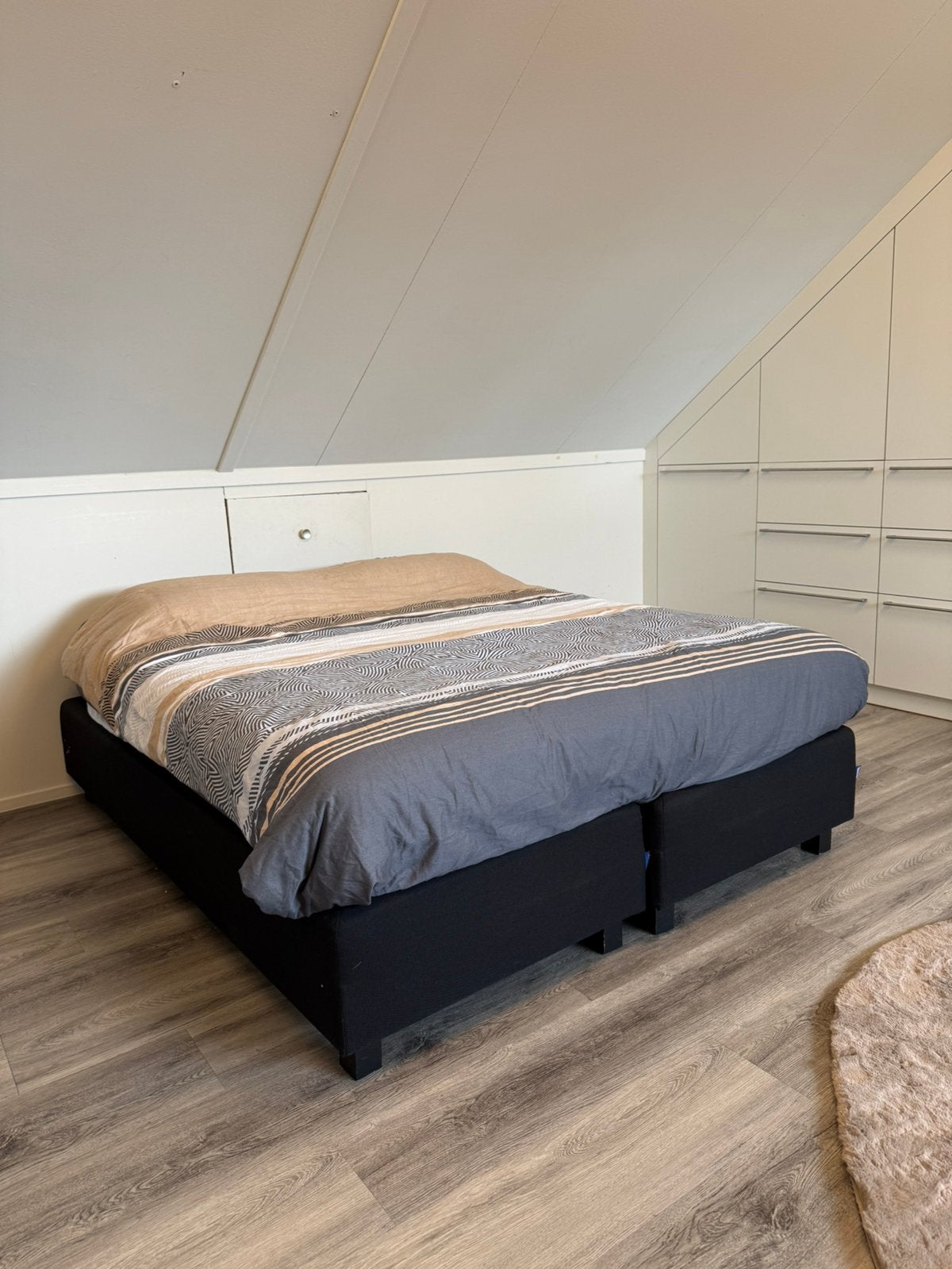 Karlsson boxspring 160x200, Ophalen, Gebruikt, Zwart, Tweepersoons