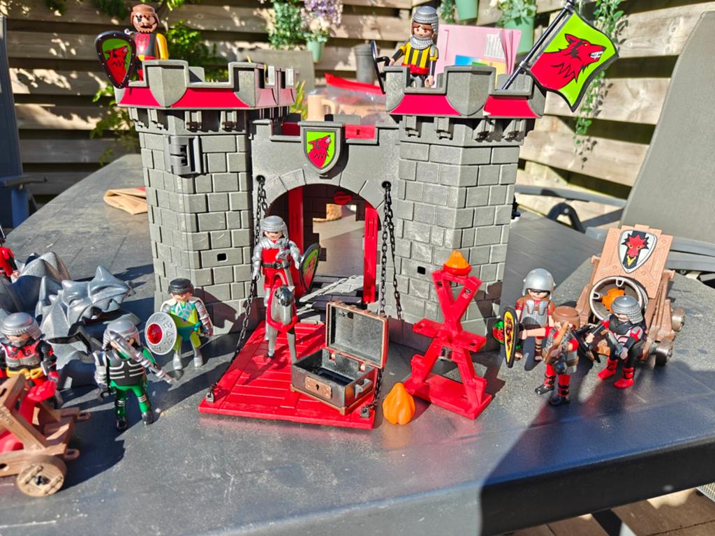 Playmobil Ridder Kasteelkoffer & Drakeneiland Set, Ophalen of Verzenden, Gebruikt