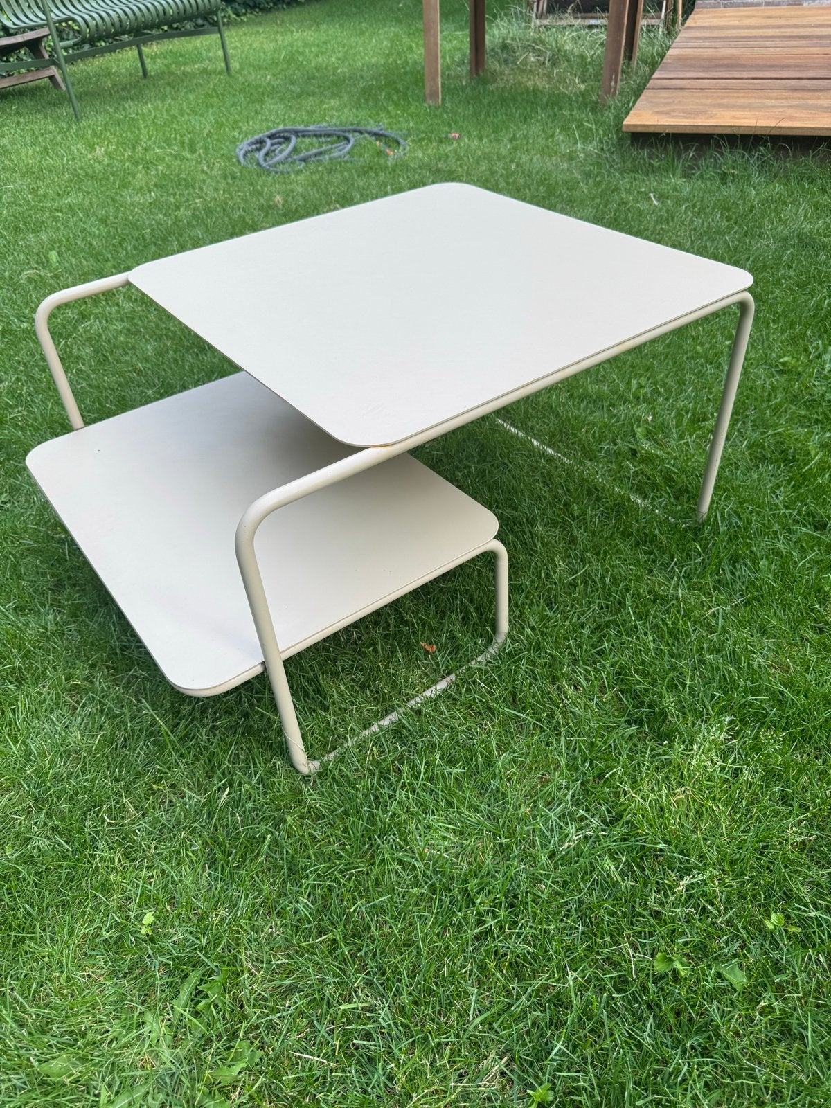Stijlvolle bijzettafel met twee niveaus, Ophalen, Minder dan 50 cm, Gebruikt, 100 tot 150 cm