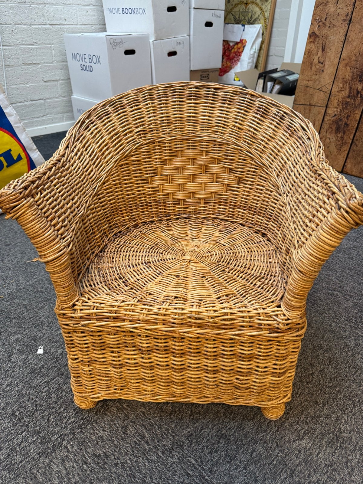Rieten kinderstoeltje - Vintage look, Ophalen, Gebruikt, Stoel(en)