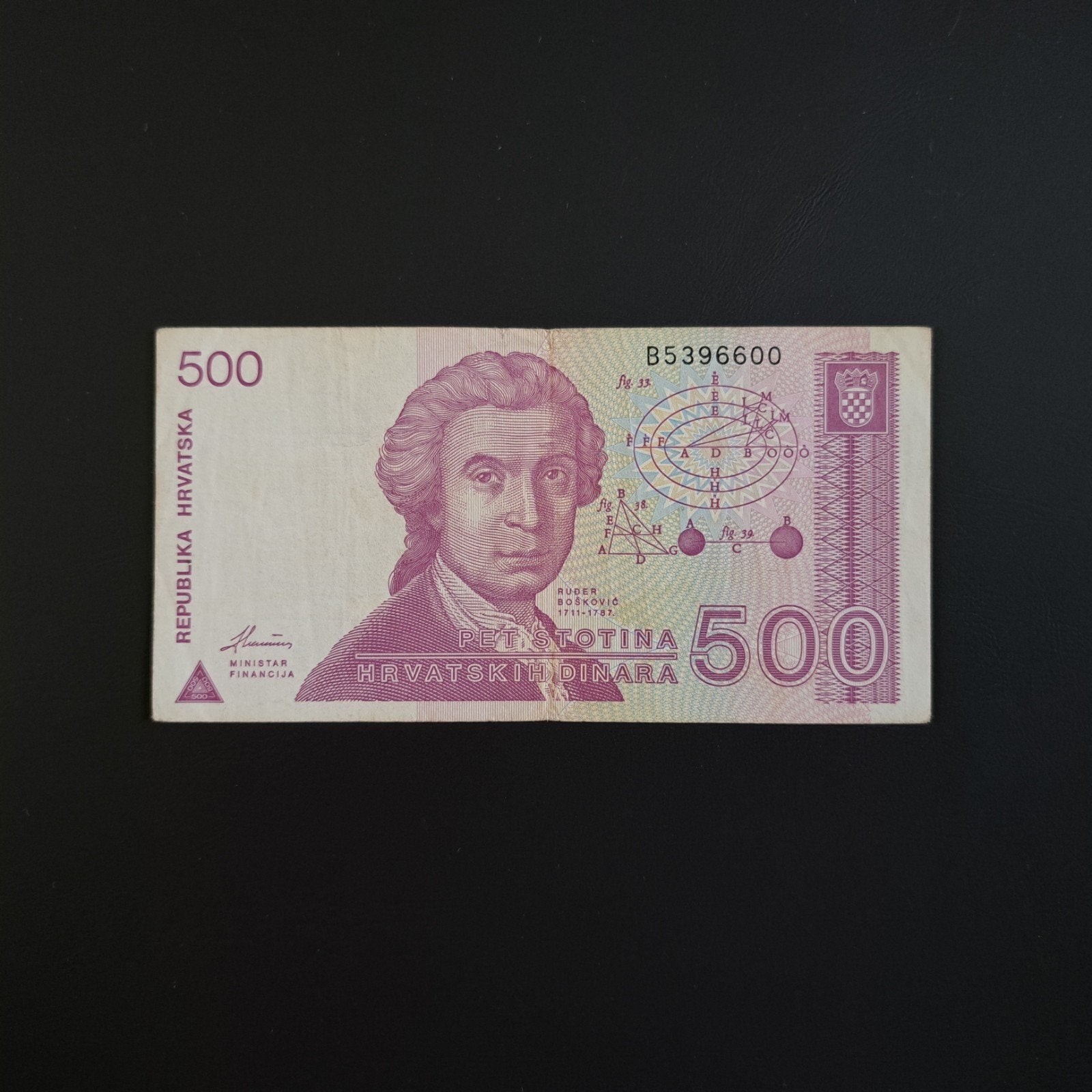 500 dinar Kroatië #052, Postzegels en Munten, Bankbiljetten | Europa | Niet-Eurobiljetten, Verzenden, Overige landen, Los biljet