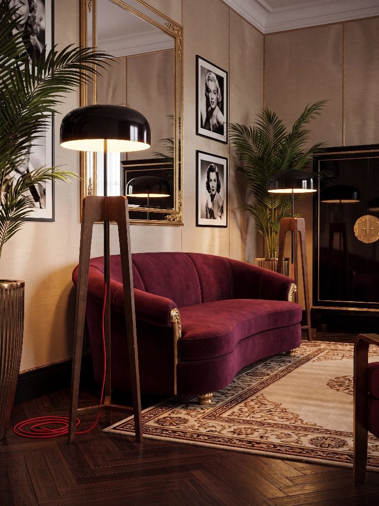 Set vloerlampen Club de Lumen "The Crescent" nieuw in doos, Hout, Zo goed als nieuw, 150 tot 200 cm, ART DECO