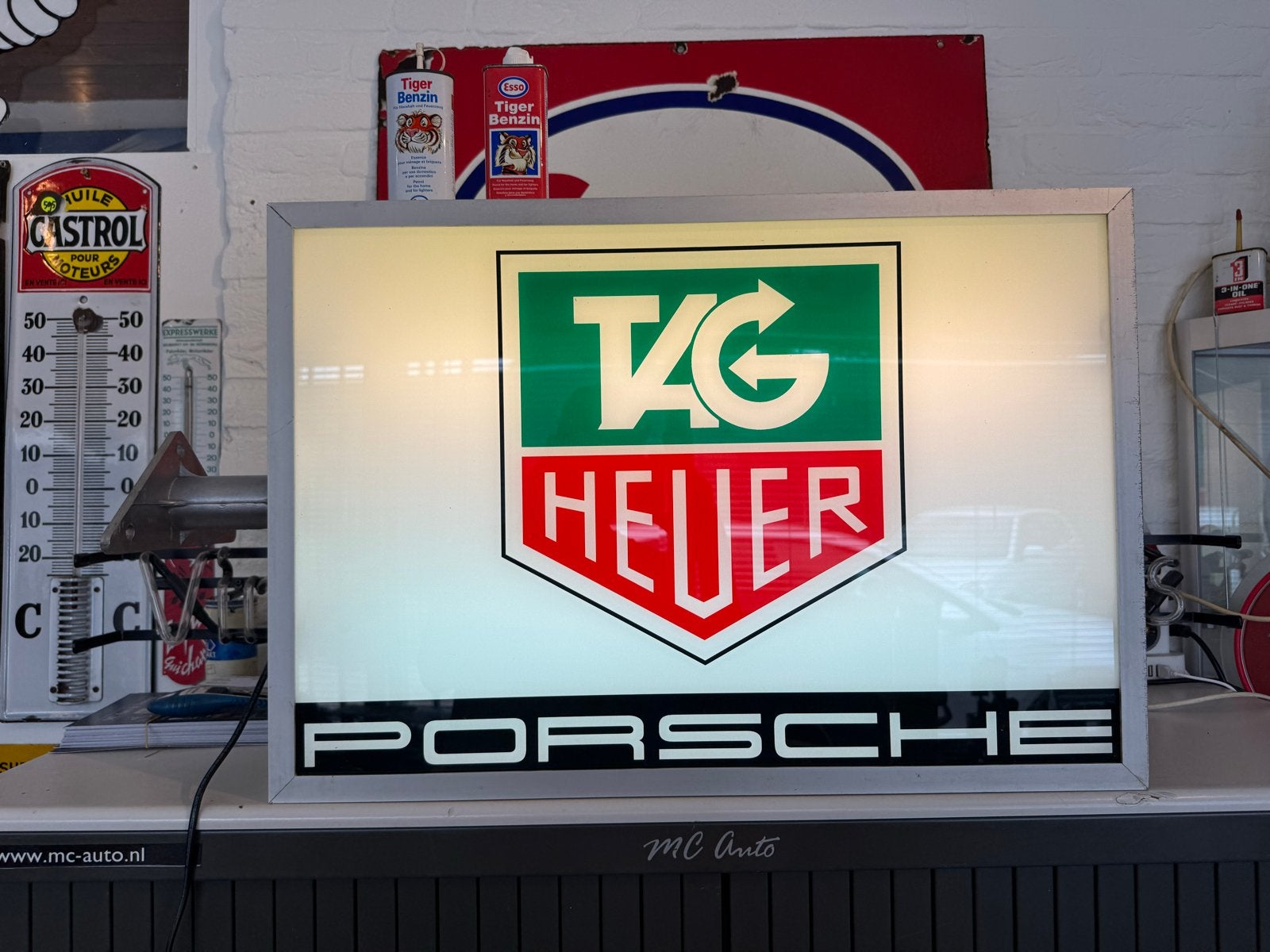 TAG Heuer Porsche Lichtbak Reclamebord, Ophalen, Gebruikt, ., Lichtbak of (neon) lamp