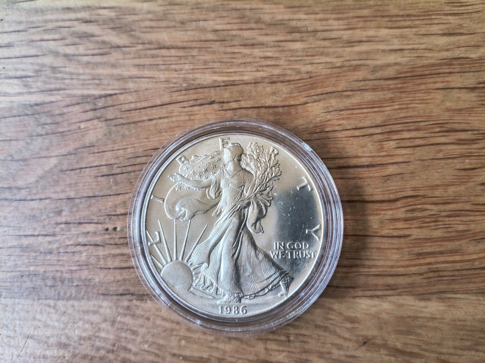 1986 American Silver Eagle 1 oz zilveren munt, Postzegels en Munten, Munten | Amerika, Verzenden, Noord-Amerika, Losse munt, Zilver