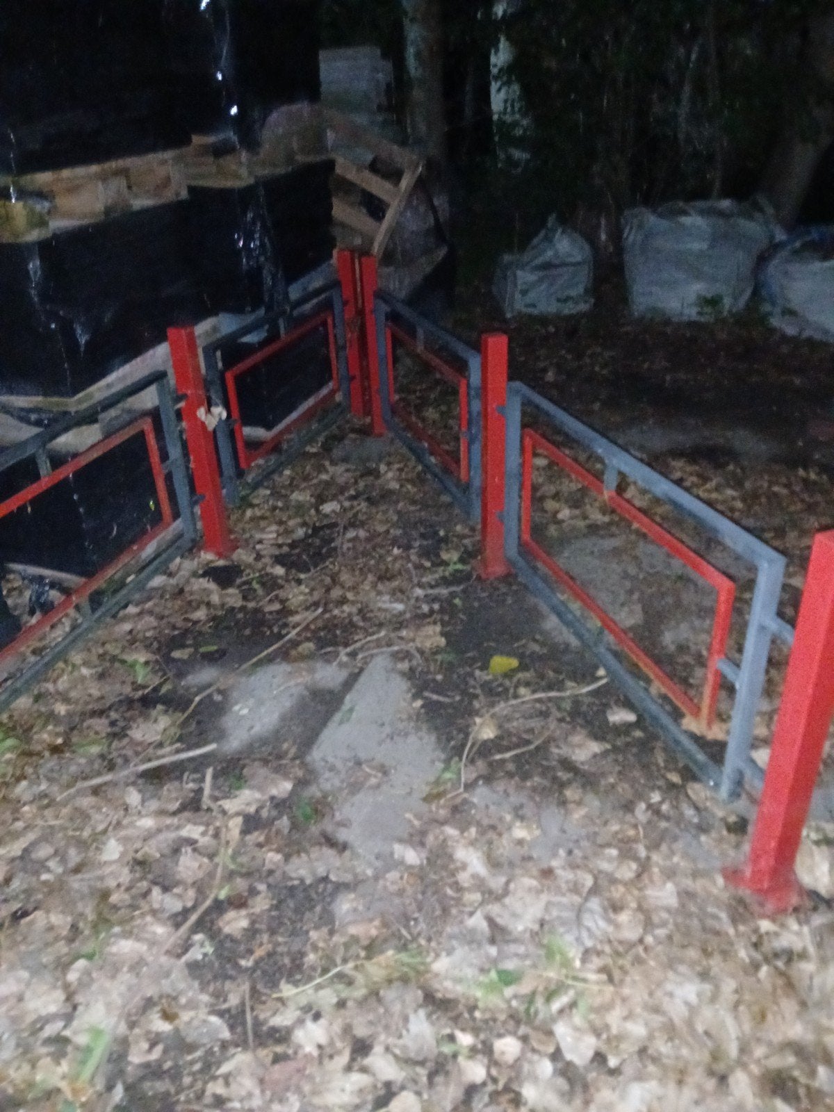 Hekwerk tuin 75x280 cm, rood/grijs, Ophalen