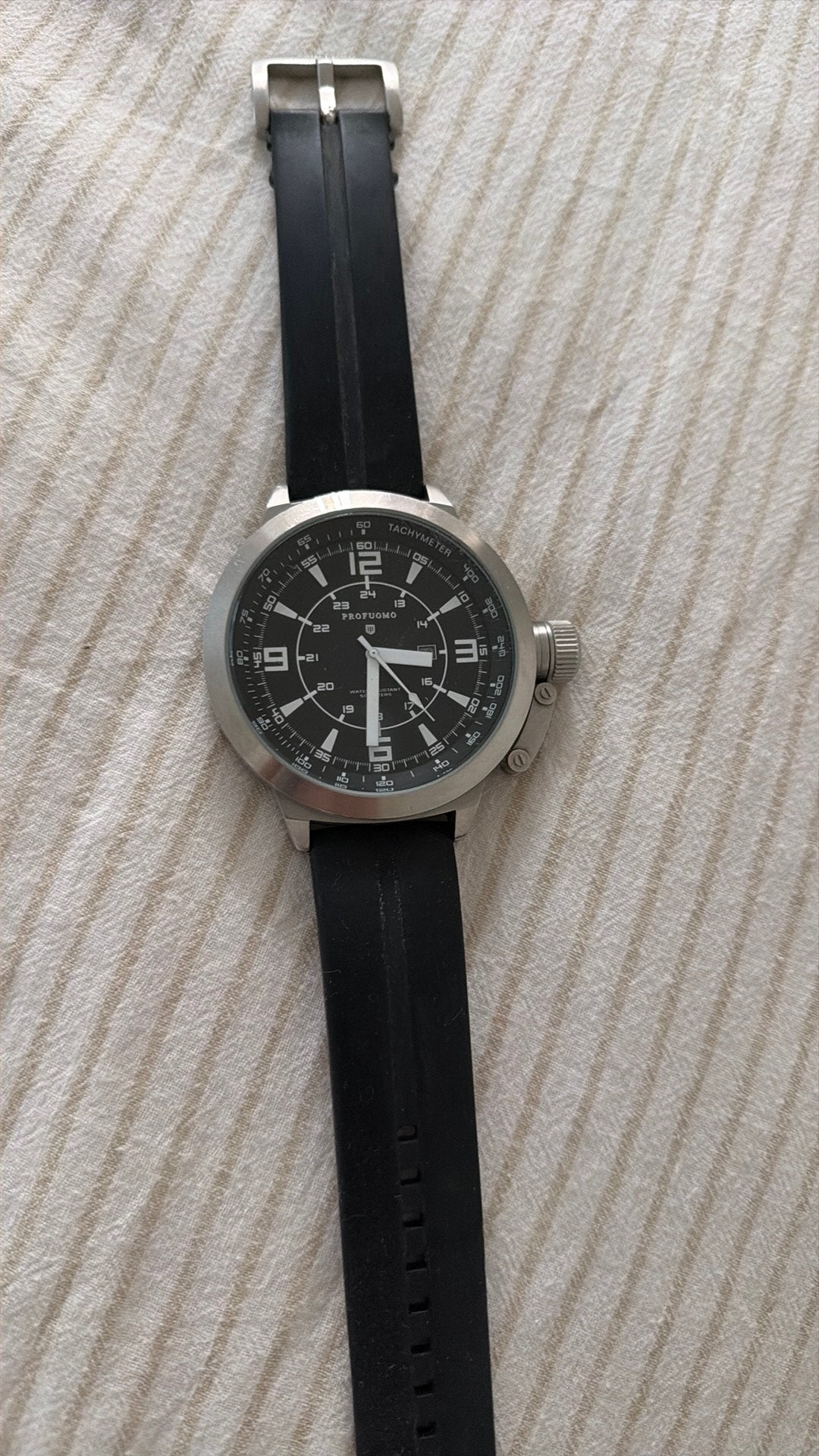 Profuomo Gaspare Herenhorloge - Zwart/Zilver, Overige merken, Gebruikt, Staal, Polshorloge