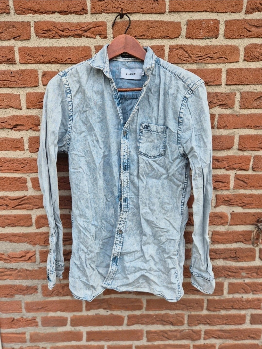 Chasin' spijkerblouse maat S, Chasin', Blauw, Halswijdte 38 (S) of kleiner, Ophalen of Verzenden