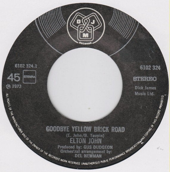 Elton John - Goodbye Yellow Brick Road (Single), Cd's en Dvd's, Gebruikt, 7 inch, Ophalen of Verzenden, Pop