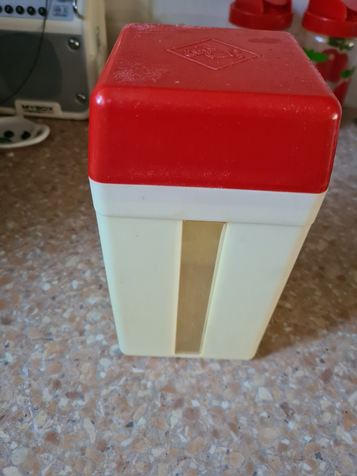 Vintage Biscuitbus Jaren 50/60 Rood/Crème, Verzamelen, Ophalen of Verzenden