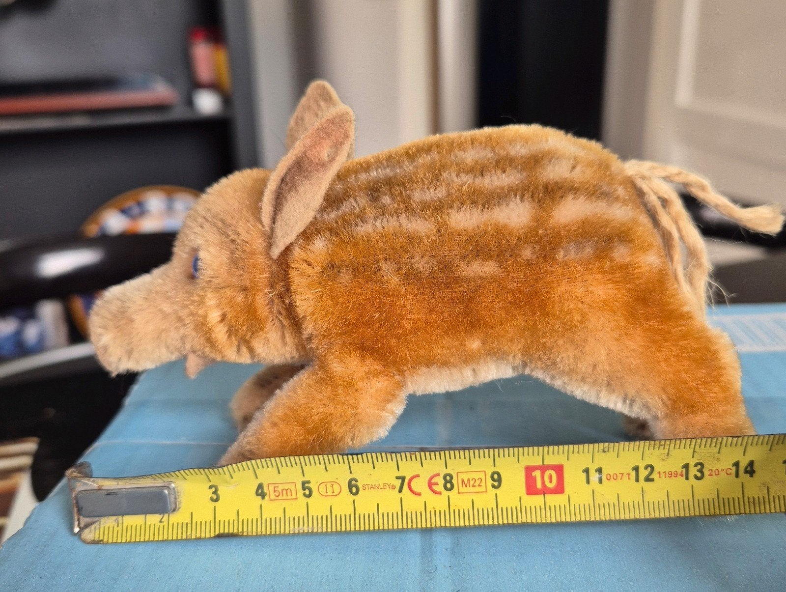 vintage Steiff Zwijn 14 cm met Knalblauwe Ogen, Ophalen of Verzenden