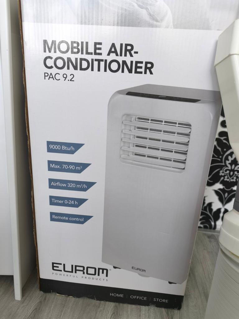 Euro PAC 9.2, Ophalen, 3 snelheden of meer, Afstandsbediening, Mobiele airco